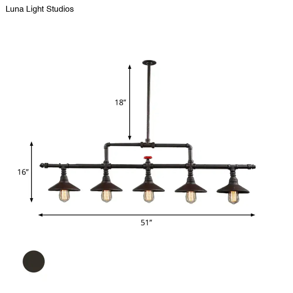 Rust Valve Pendant Light