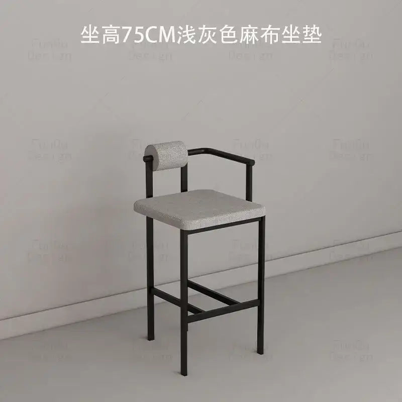 White Upholstered Bar Chair