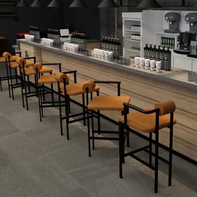 White Upholstered Bar Chair