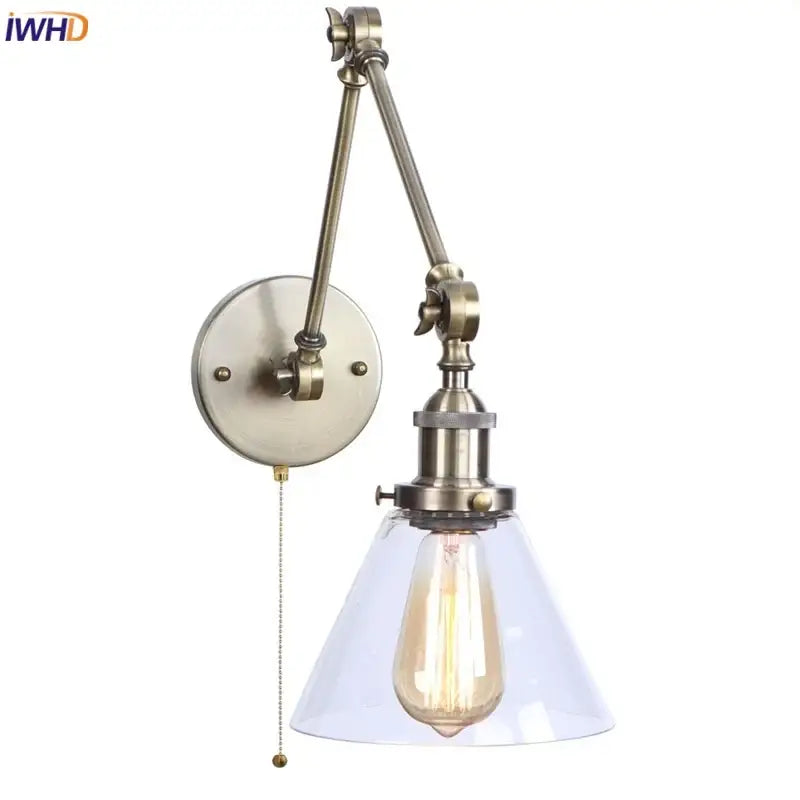 Antique Brass Swing Arm Sconce