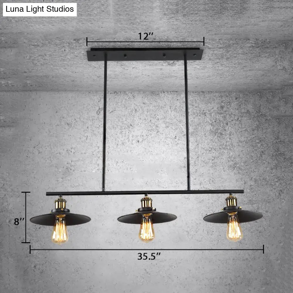 Black 3-Light Island Pendant