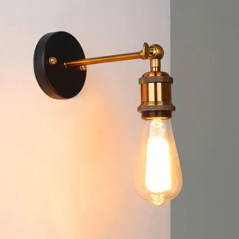 Black Brass Glass Wall Sconce for Bedrooms