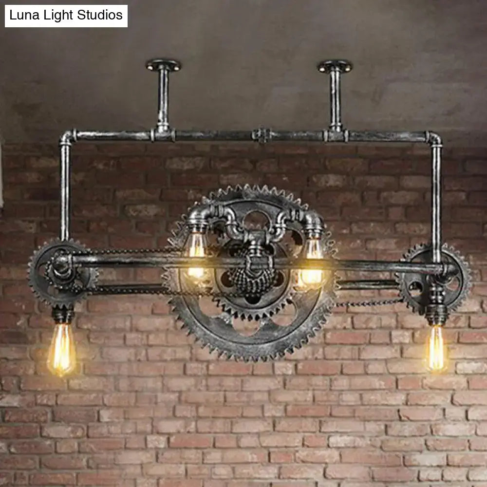 Black Gear Chandelier