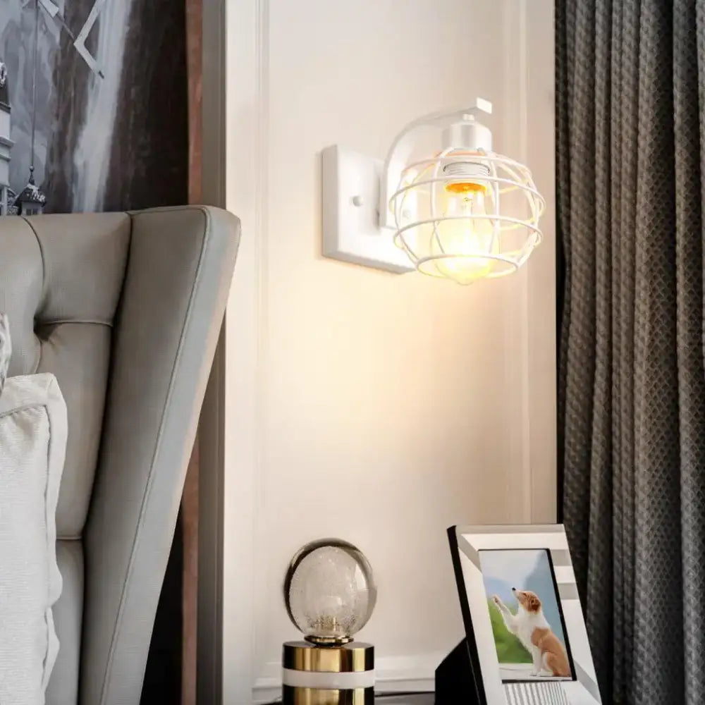 Black Iron Cage Sconce