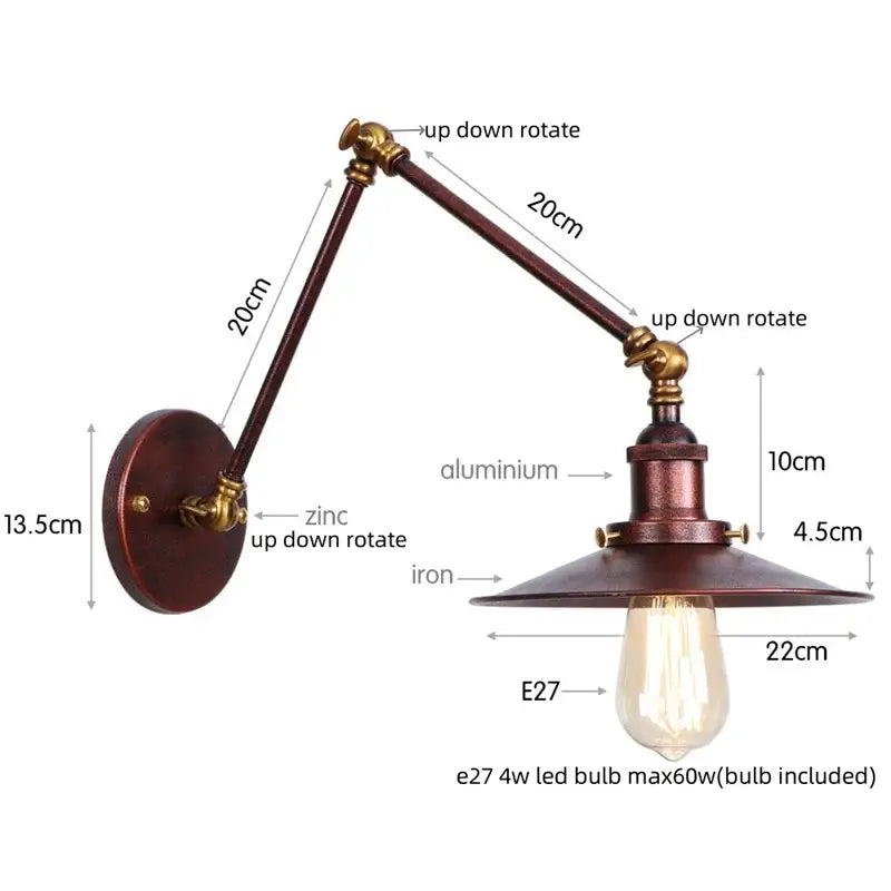 Black Iron Adjustable Sconce