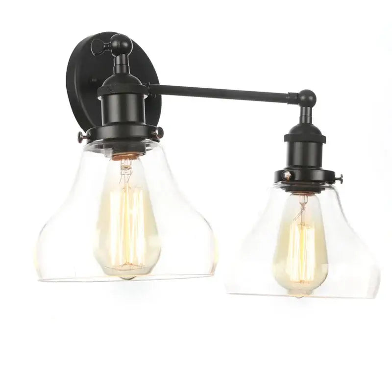 Black Glass Sconce Lamp