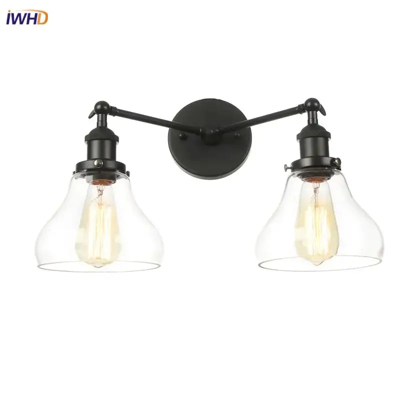 Black Glass Sconce Lamp