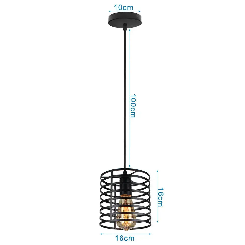 Black Metal Cage Pendant Set