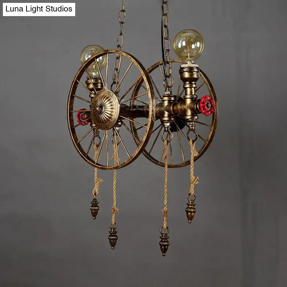 Brass Wheel Pendant Light