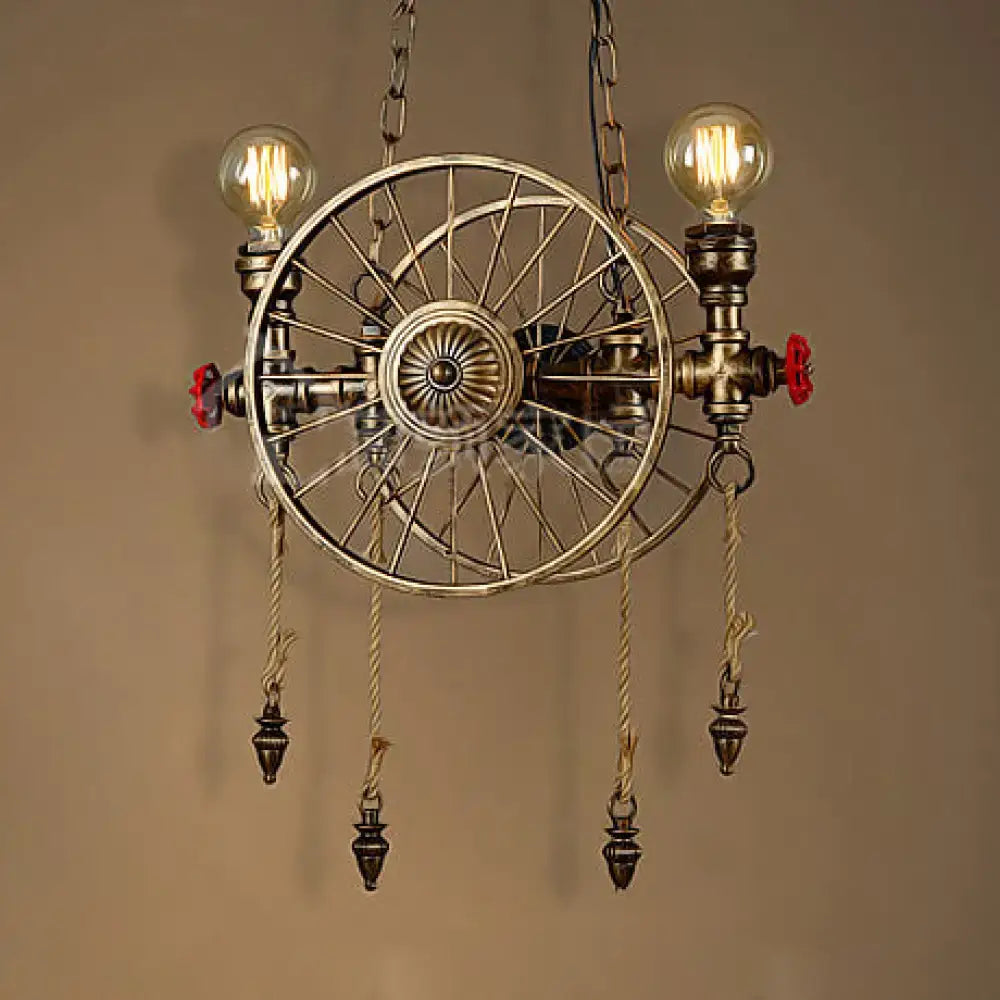 Brass Wheel Pendant Light