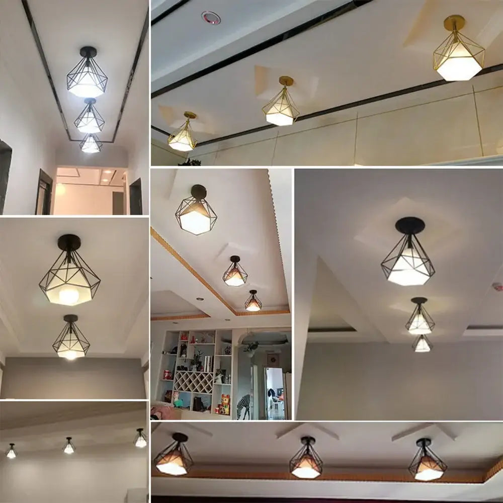 Geometric Diamond Ceiling Light