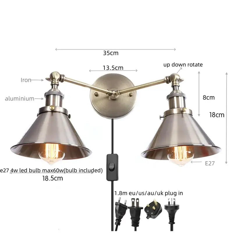 Copper Double Reading Sconce