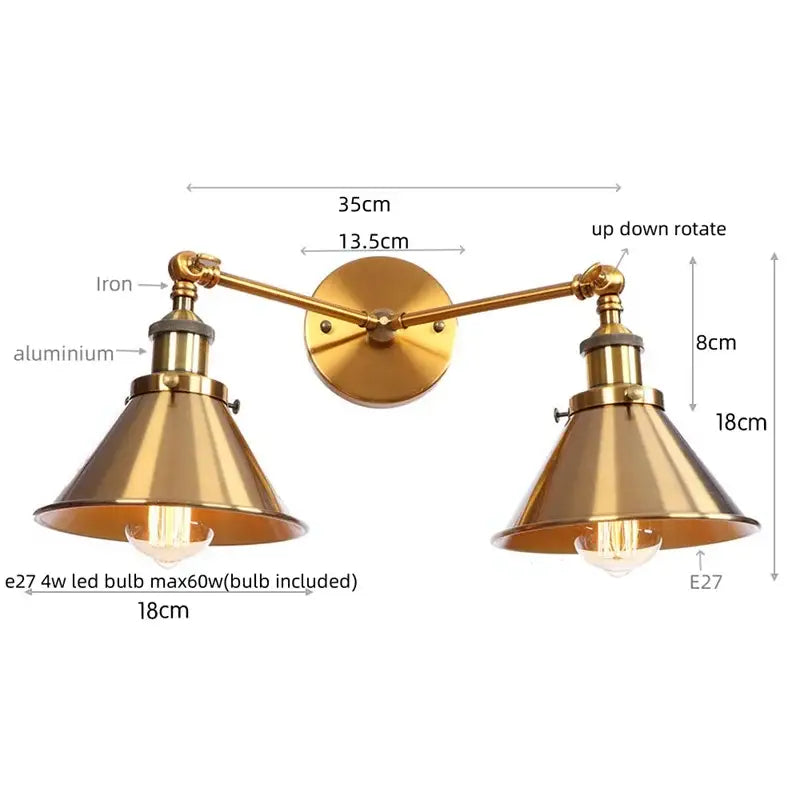 Copper Double Reading Sconce