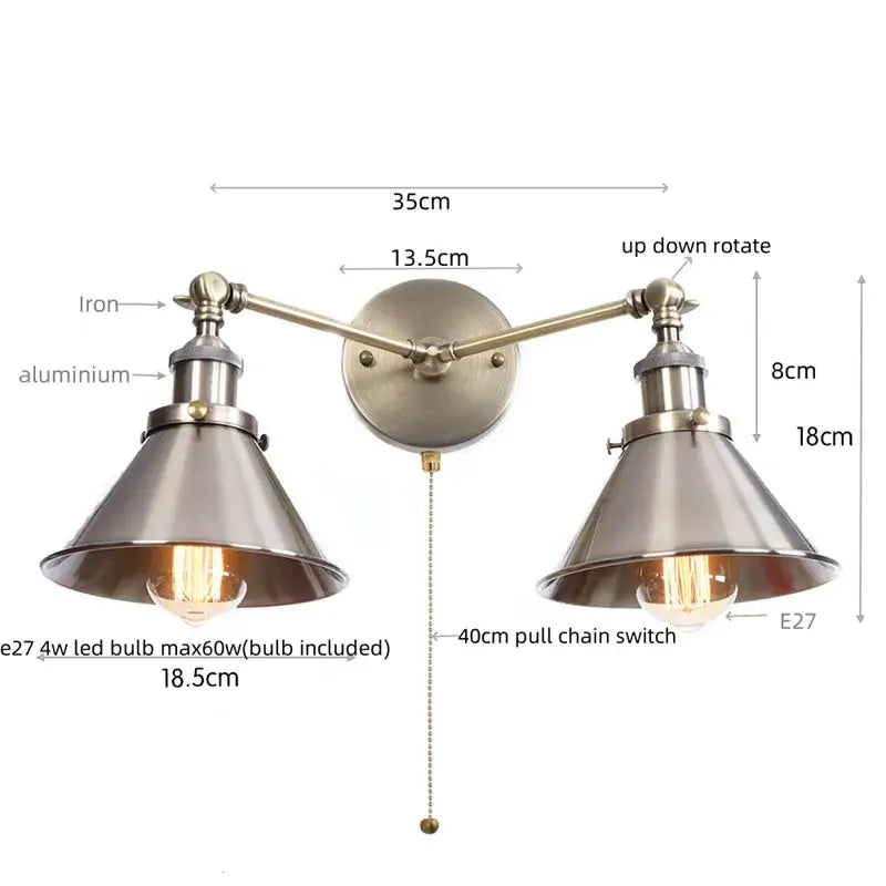 Copper Double Reading Sconce