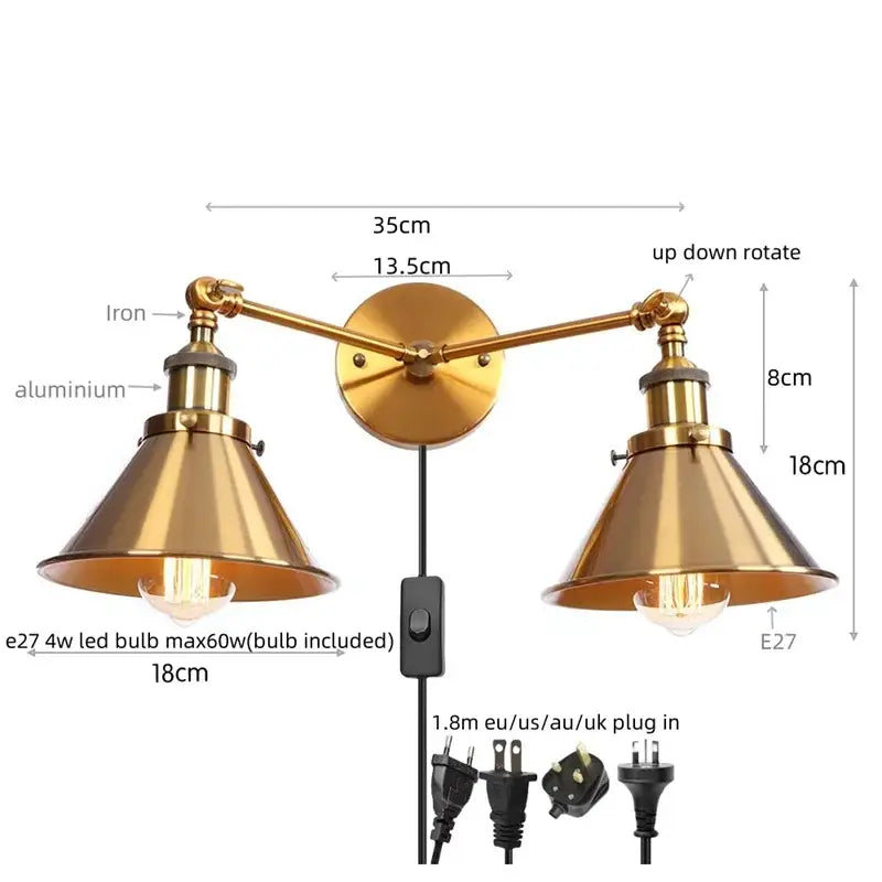 Copper Double Reading Sconce