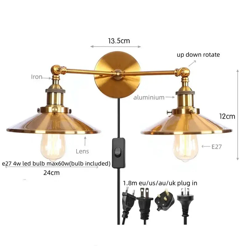 Copper Double Reading Sconce