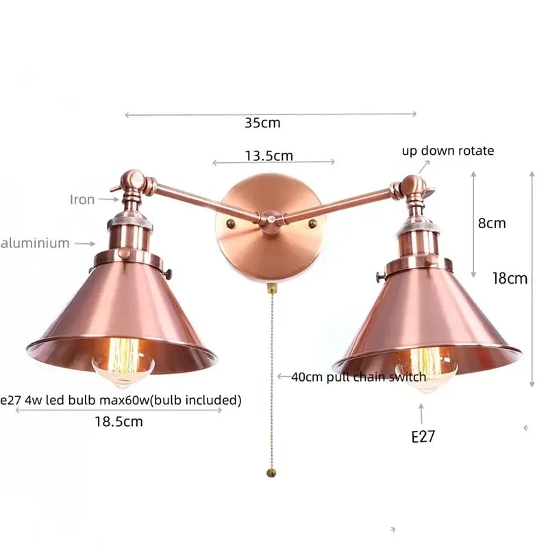 Copper Double Wall Light