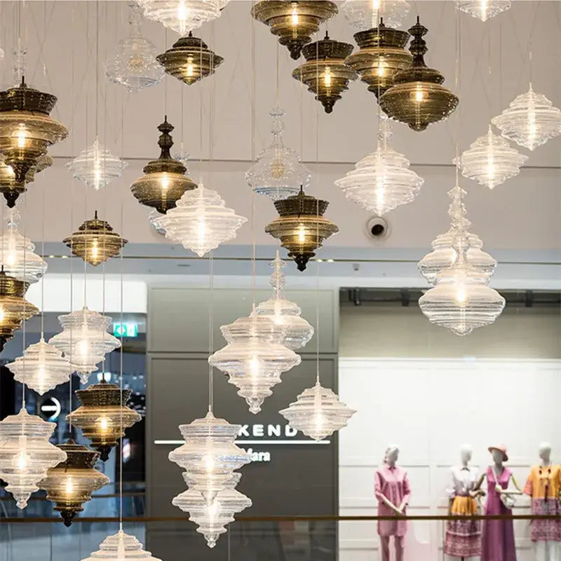 Glass Pendant Lamp Amber