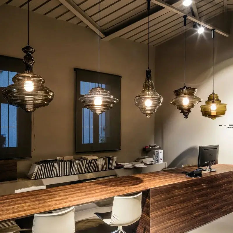 Glass Pendant Lamp Amber