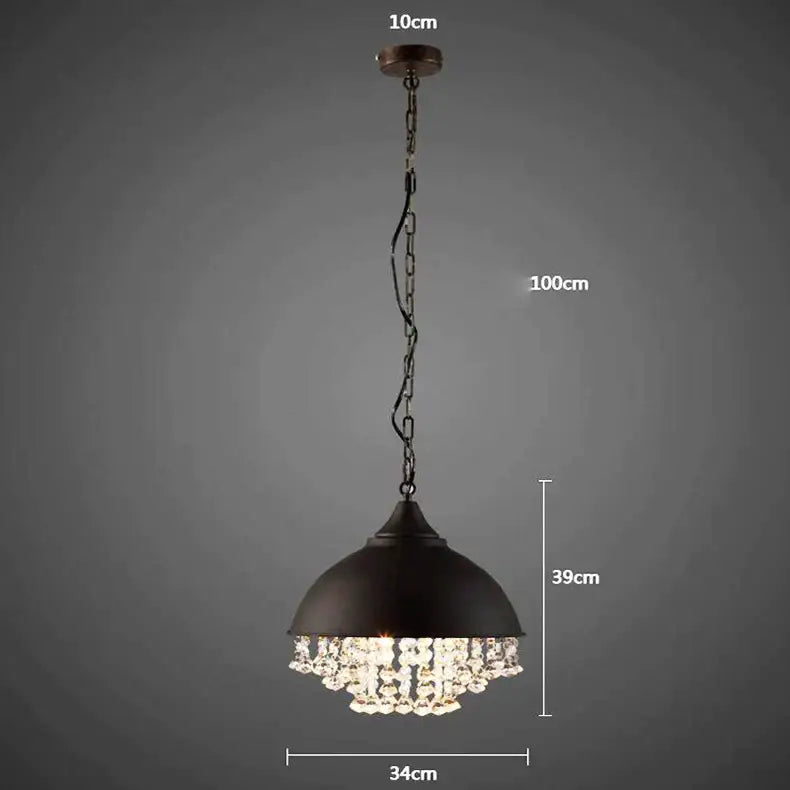 Iron Crystal Pendant Light