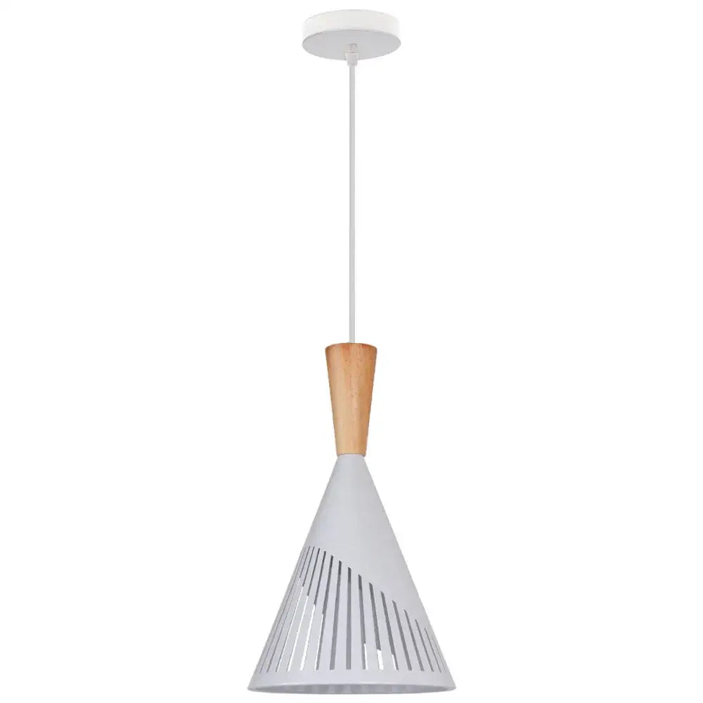Black Wood Pendant Light Slatted for Kitchens