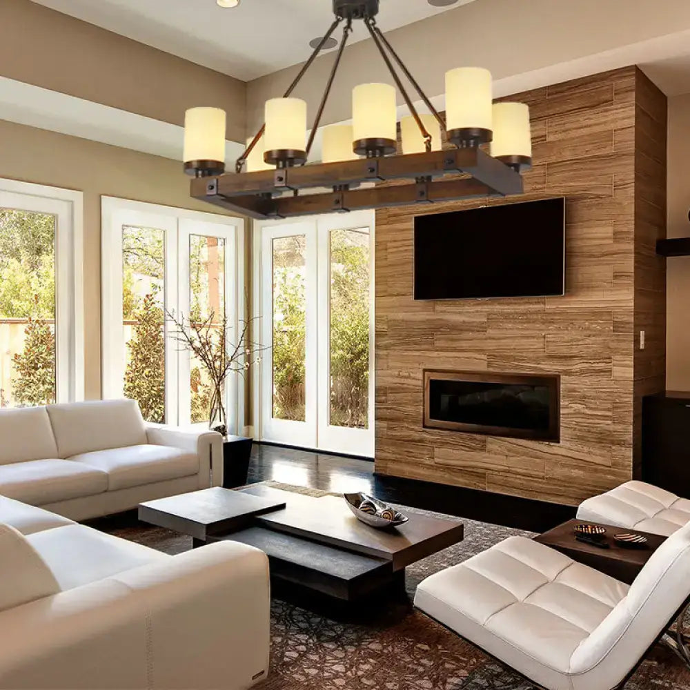 White Glass Island Chandelier