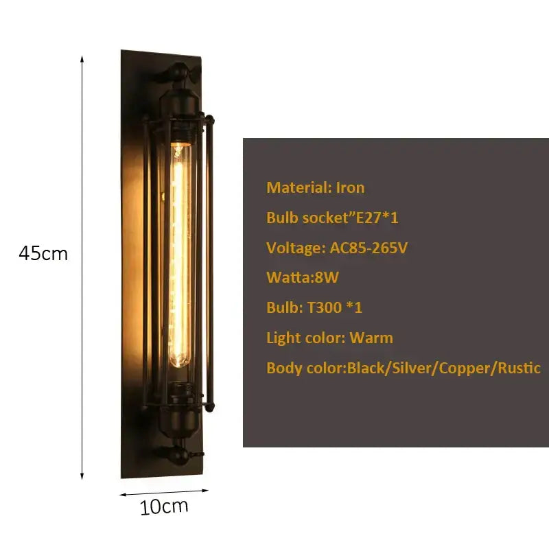 Black Silver Industrial Sconce