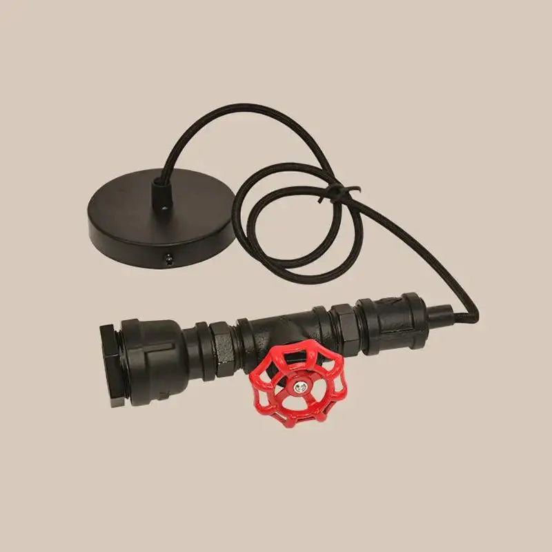 Black Red Pipe Chandelier