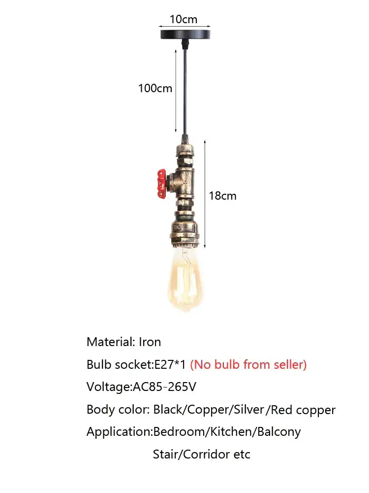 Black Red Pipe Chandelier