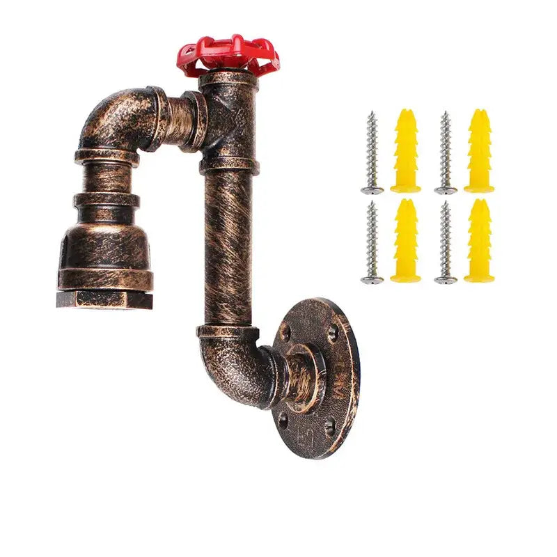 Brass Pipe Wall Sconce