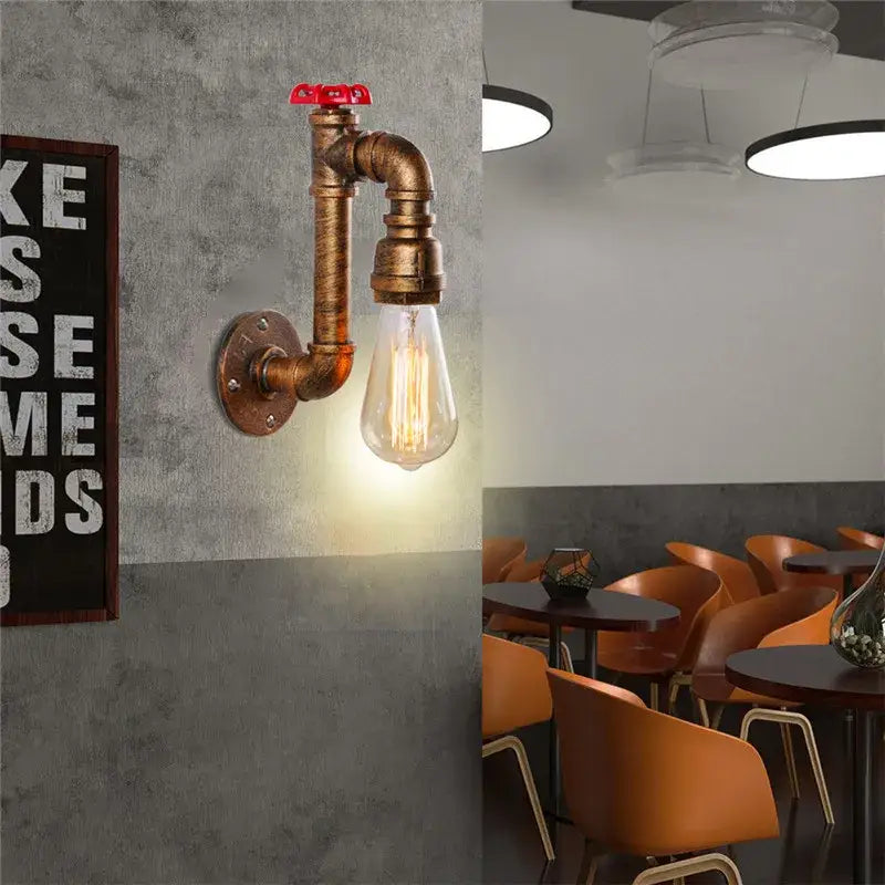 Brass Pipe Wall Sconce