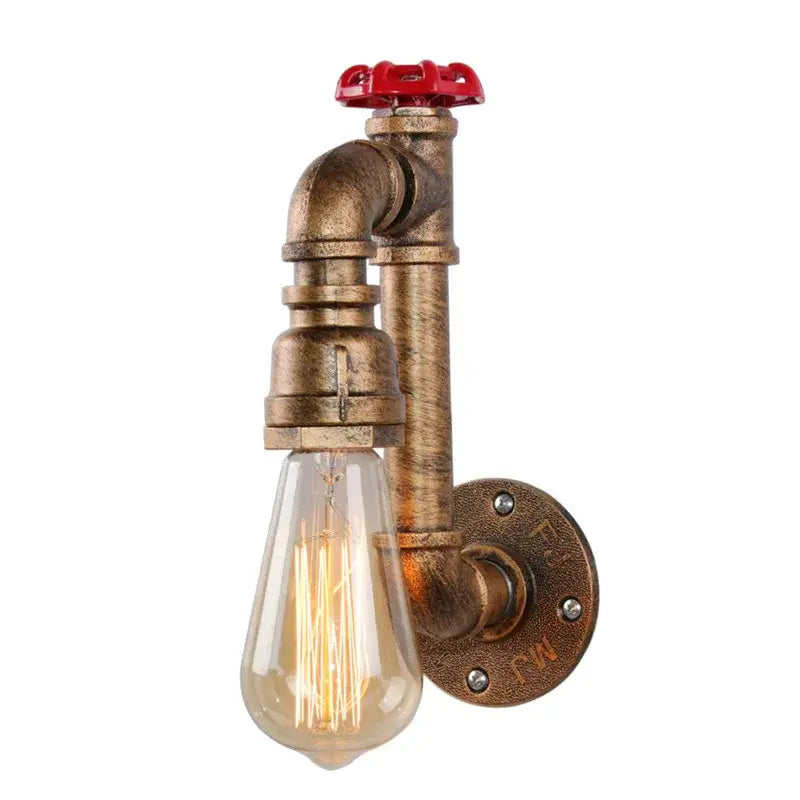 Brass Pipe Wall Sconce