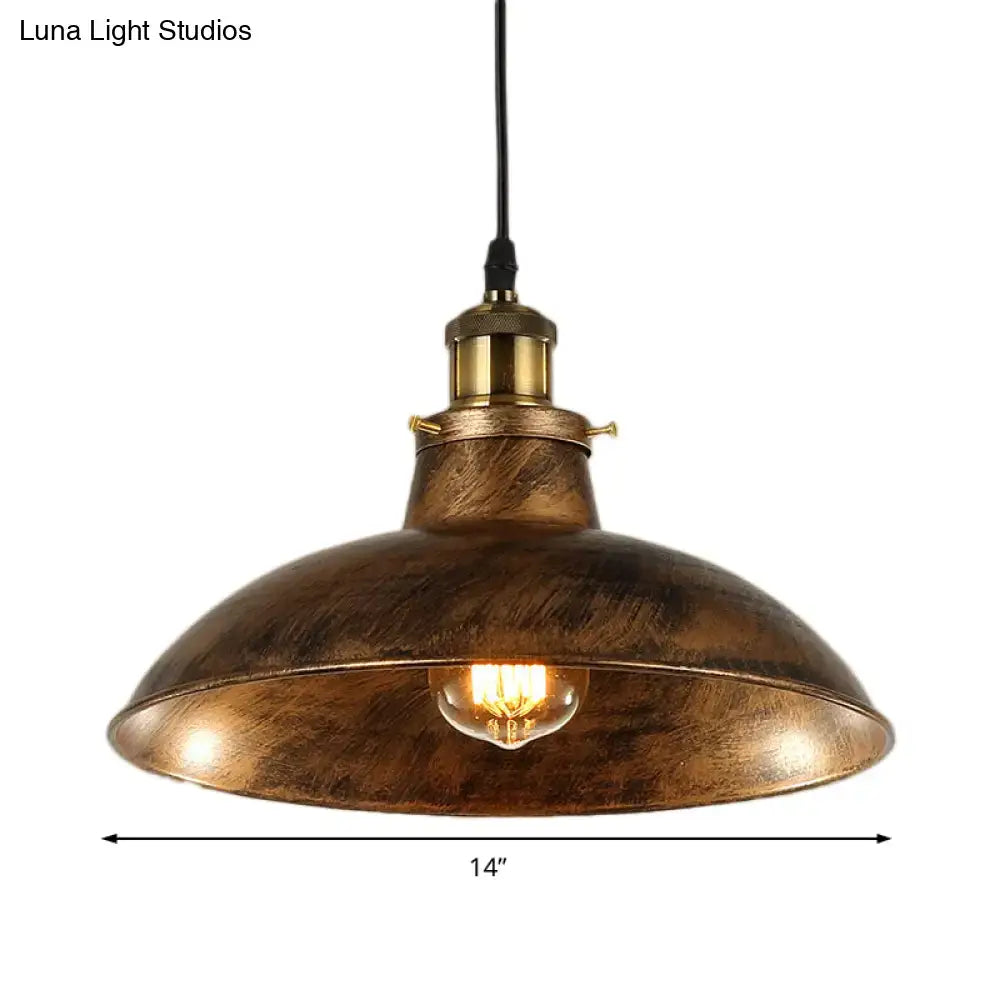 Brass Iron Dome Pendant
