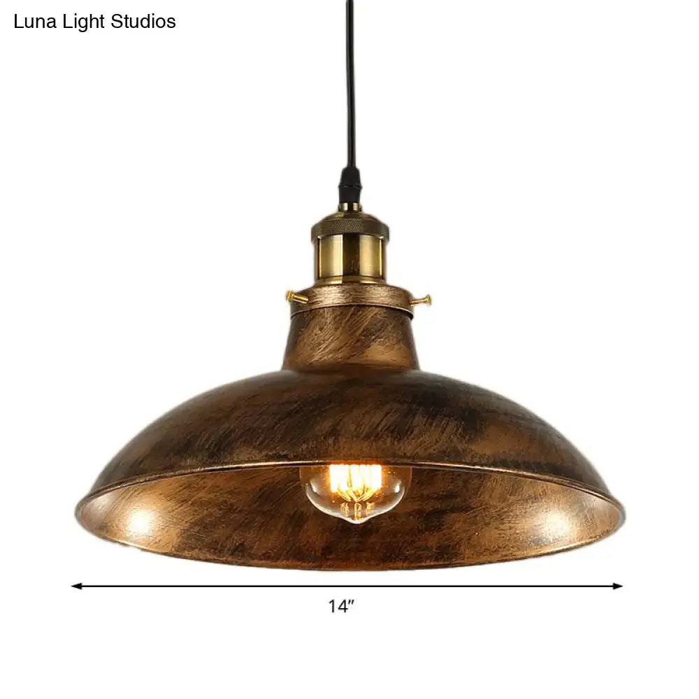 Brass Iron Dome Pendant