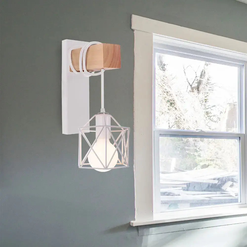 White Brass Geometric Sconce