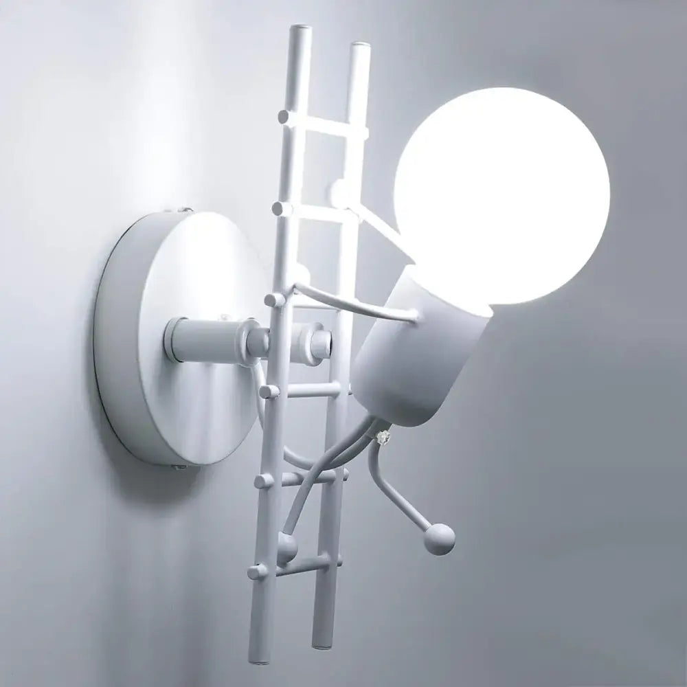 White Brass Geometric Sconce