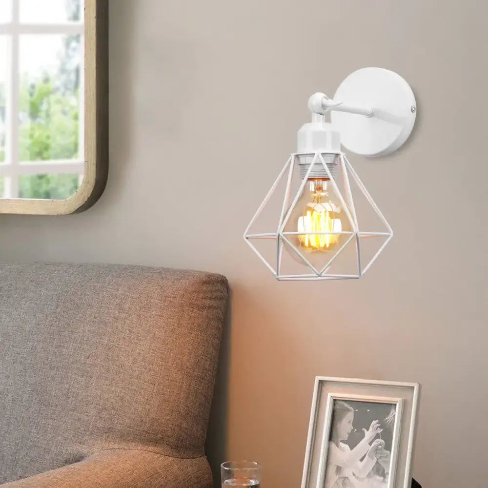 White Brass Geometric Sconce
