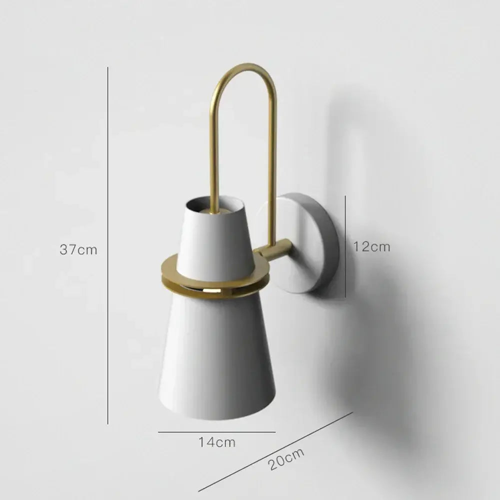 White Brass Geometric Sconce