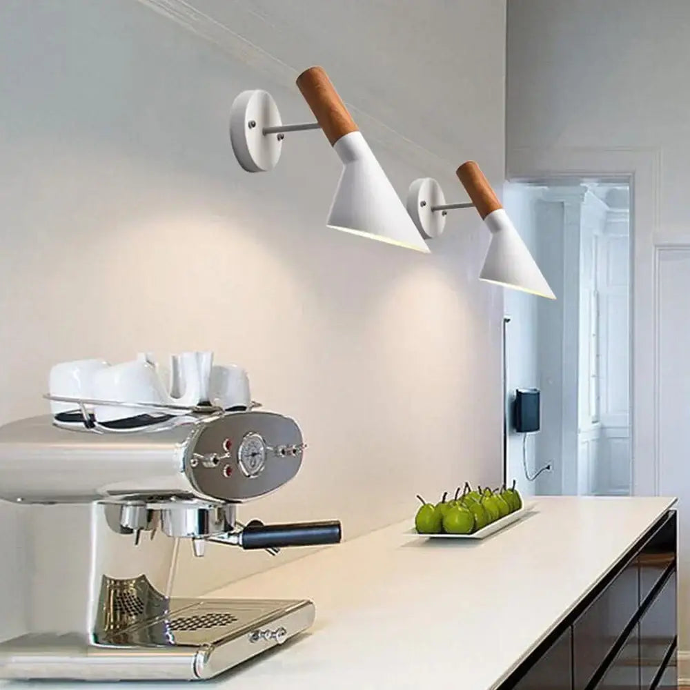 White Brass Geometric Sconce