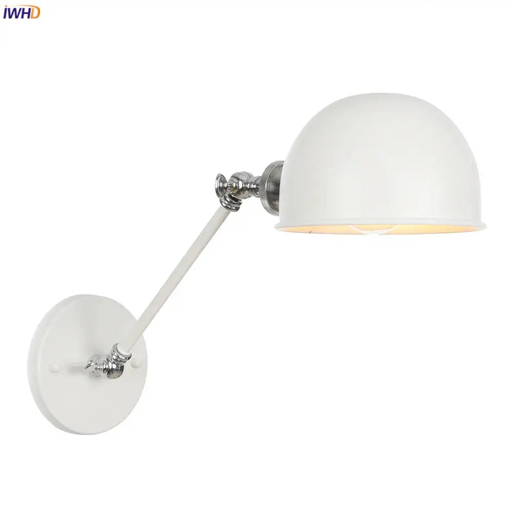 White Chrome Swing Arm Sconce