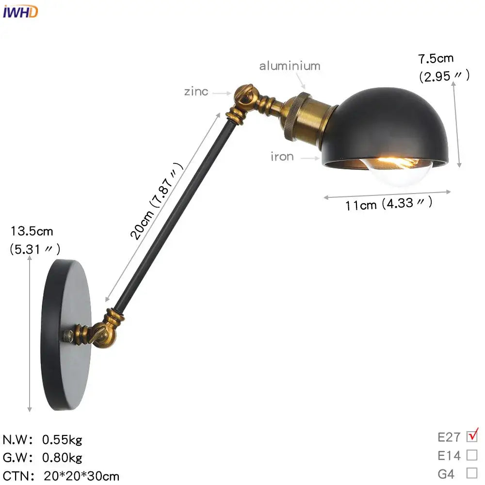 White Chrome Swing Arm Sconce