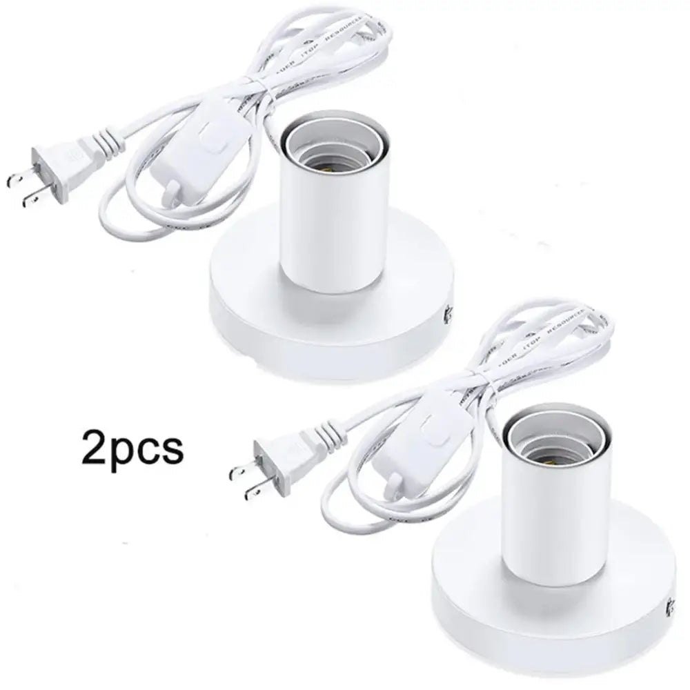 White Metal Table Lamp with E26 Holder