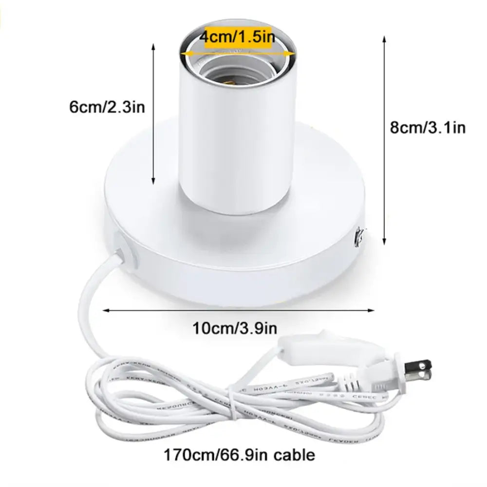 White Metal Table Lamp with E26 Holder