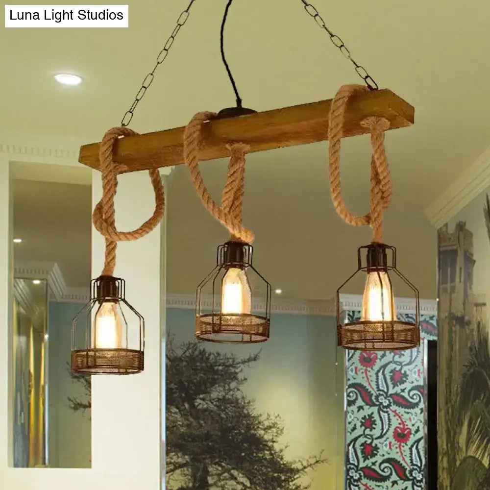 Black Rope Cage Chandelier