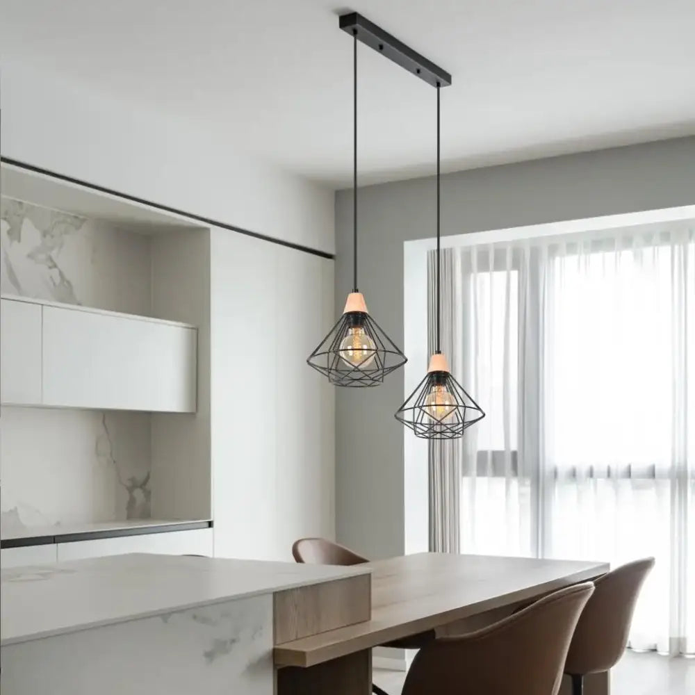 Black Metal Cage Chandelier