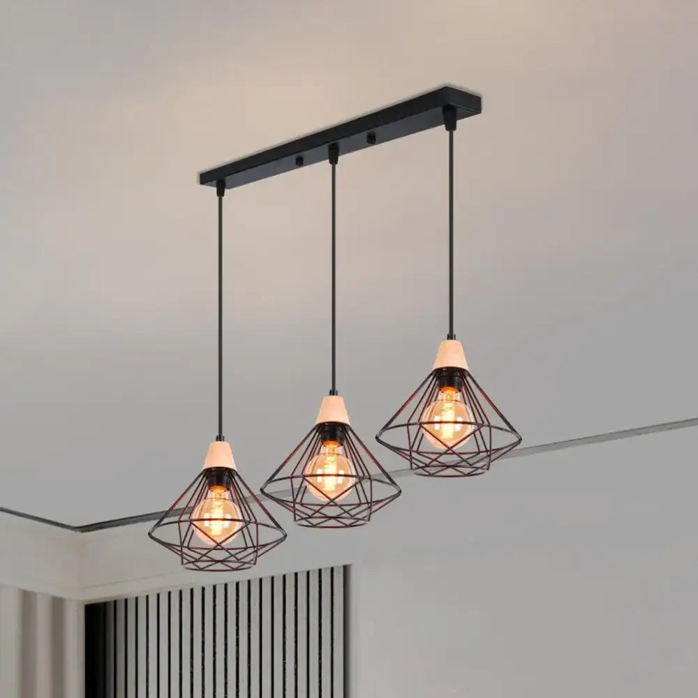 Black Metal Cage Chandelier