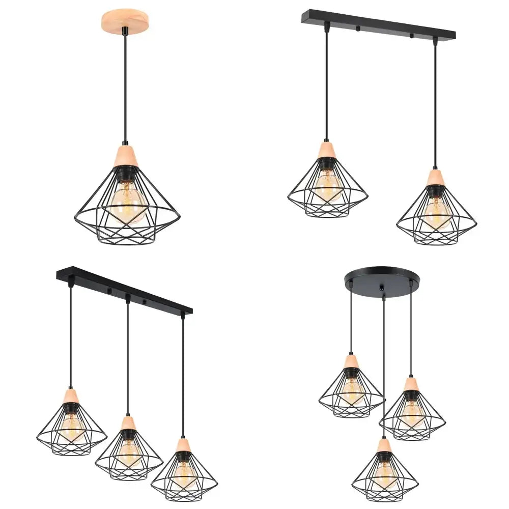 Black Metal Cage Chandelier