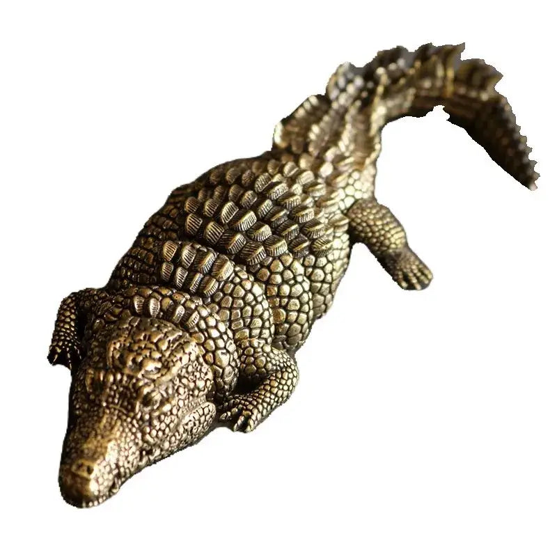 Brass Crocodile Sculpture