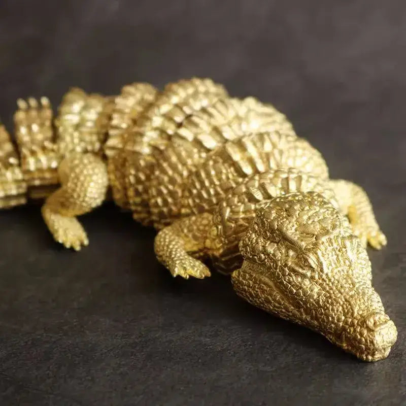 Brass Crocodile Sculpture