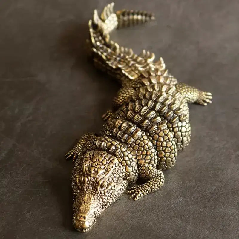 Brass Crocodile Sculpture